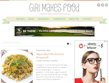 Tablet Screenshot of girlmakesfood.com